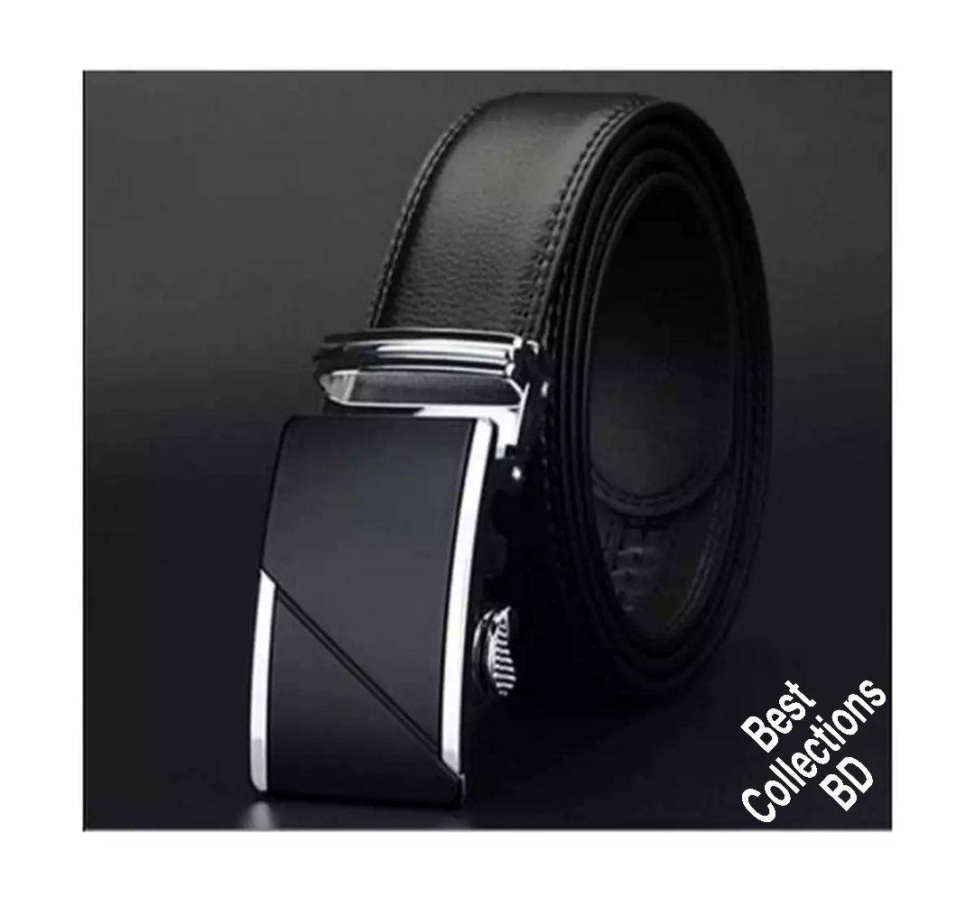 Picture of Stylish Formal & Casual Auto Gear Belt For Artificial Leather new collection brown Belt For Men 2024 - Black