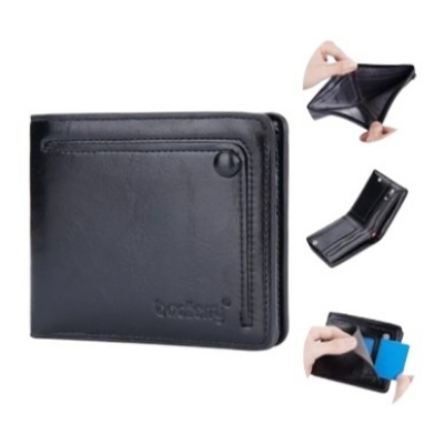 Picture of Men's Wallet Organize Money Cards Holder Leather Business Wallets - Black