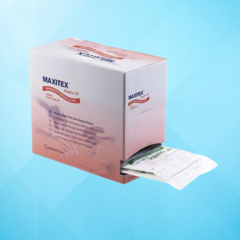 Picture of Surgical Gloves Latex Powder Free- Size 6.5- MAXITEX Duplex PF- Hand Gloves - (PER PAIR PRICE)