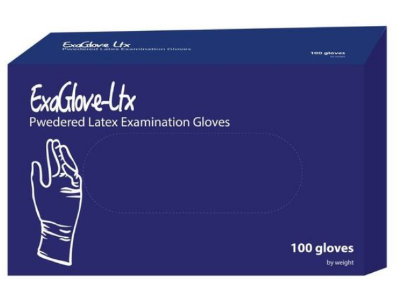 Picture of Examination Gloves Latex Powdered- Size - M - Exa Glove-Ltx- 100 Pcs Box- Surgical Hand Gloves