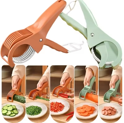 Picture of Banana Cutter Slicer Portable Manual Fruit Slicer Creative Vegetable Slicer Kitchen Gadgets Chopping Tool For Fruit Vegetable - Multicolor