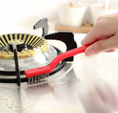 Picture of 3pcs Gas Stove Oil Stain Remover Efficient Gas Cooker Brushes Nylon/copper/iron Brush Kitchen Cleaning Brushes - Multicolor