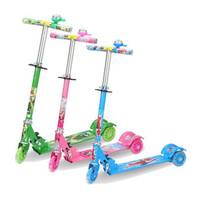 Picture of Adjustable Three Wheel Folding Scooter with Lighting And Music System - Easy to Use and Carry