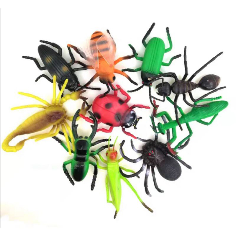 Picture of 12 Pieces Environmental Plastic Insects Animal Display Realistic Model Figure Kids Funny Trick Play Toys