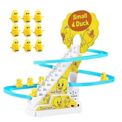 Picture of Electric Duck Climbing Stairs Toy with LED Lights & Music – Fun Roller Coaster Set for Kids
