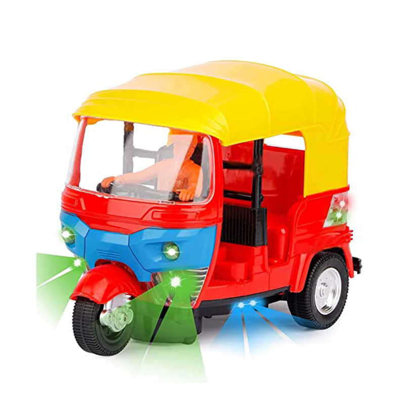 Picture of Battery Operated Auto Rickshaw Toy with Music and LED Lights – 3-Wheel Tricycle for Toddlers & Kids