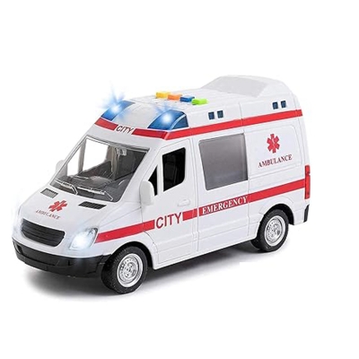 Picture of Ambulance Toy with Realistic Lights, Sounds & Movement – Battery Operated Emergency Rescue Vehicle for Kids
