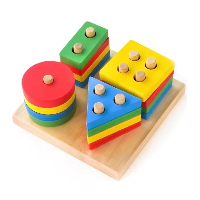 Picture of Educational Wooden Puzzle Board Building Block Sets Stacking Toys for Toddlers