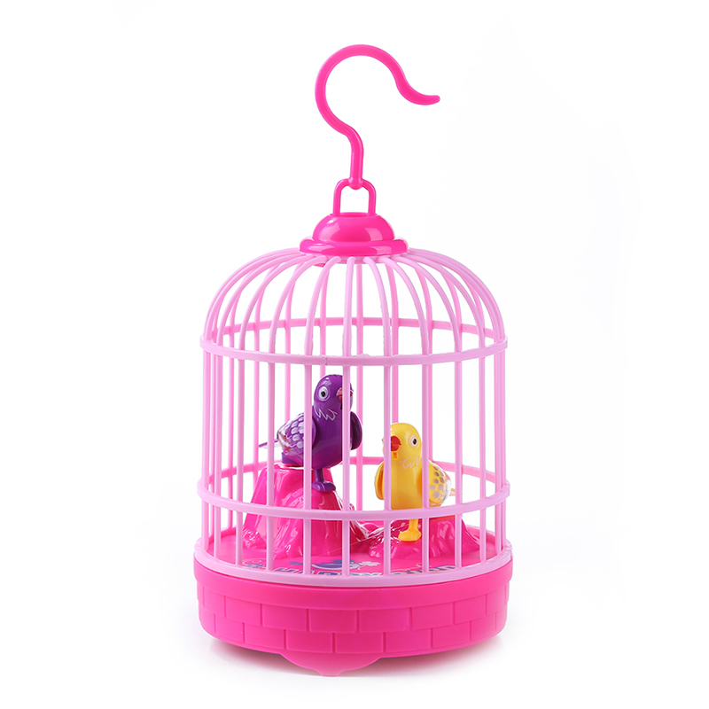 Picture of Sound Activated Singing & Chirping Bird Cage Toy – Realistic Movement and Natural Bird Sounds for Kids and Home Decoration