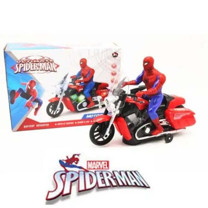 Picture of Spiderman Bike Toy for Kids with Flashing Lights and Music – Battery Operated Spider-Man Motorcycle