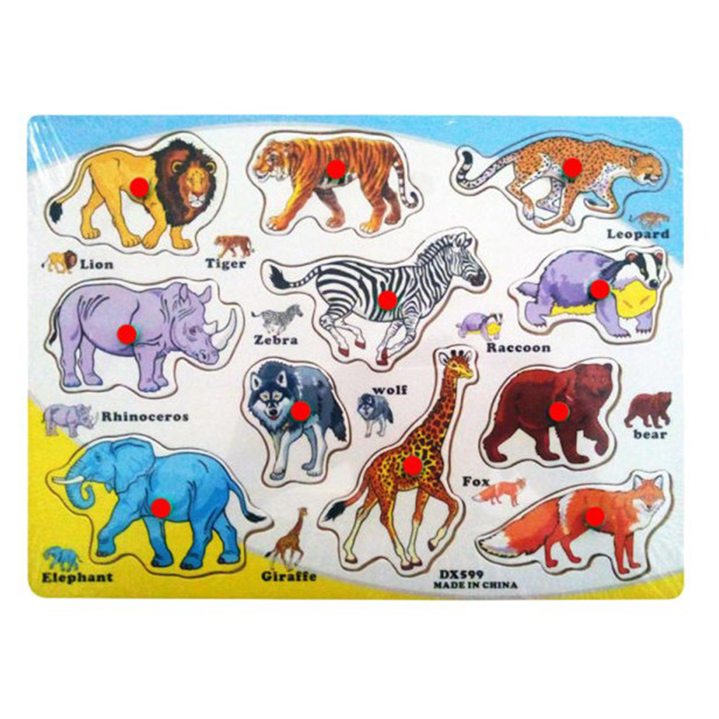 Picture of Wooden Animal Puzzle Set – Montessori Educational Toy for Toddlers