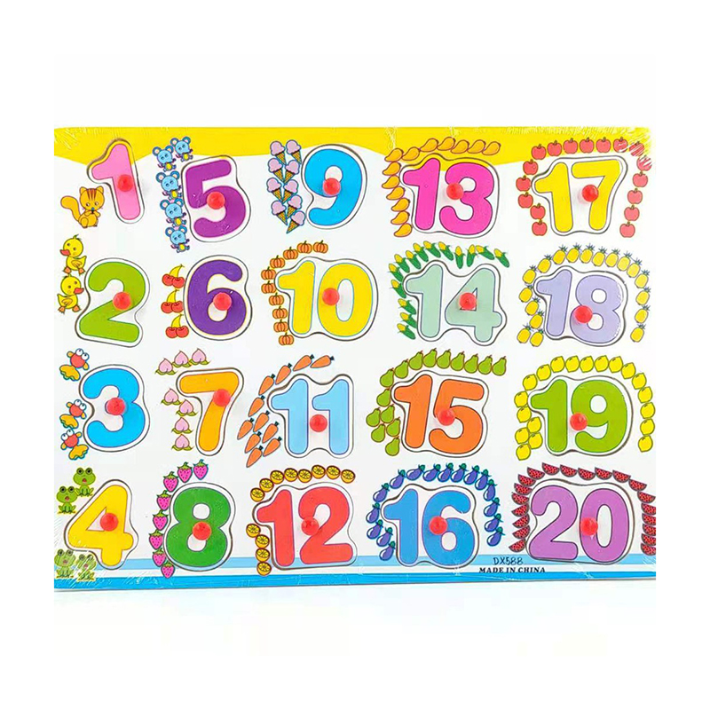 Picture of Wooden Number Puzzle Toy – Montessori Learning Board for Toddlers (1 to 20)