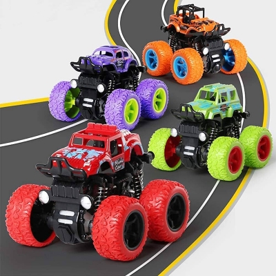 Picture of Monster Trucks Pull Back Vehicles Cars Rotation 4 Wheels Drive Durable Friction Powered Push and Go Birthday Toys for Vehicles  Birthday Toys for Kids