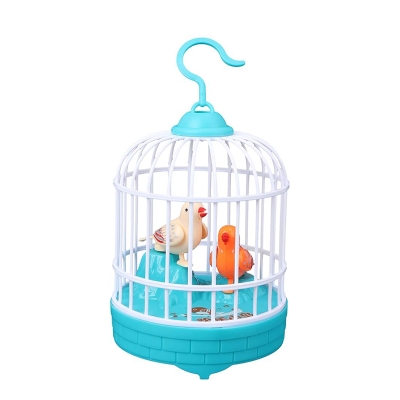 Picture of Sound Activated Singing & Chirping Bird Cage Toy – Realistic Movement and Natural Bird Sounds for Kids and Home Decoration