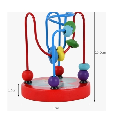 Picture of Montessori Wooden Bead Maze & Abacus Puzzle Toy for Toddlers | Animal‑Design Wire Roller Coaster Learning Game for Kids Ages 3+