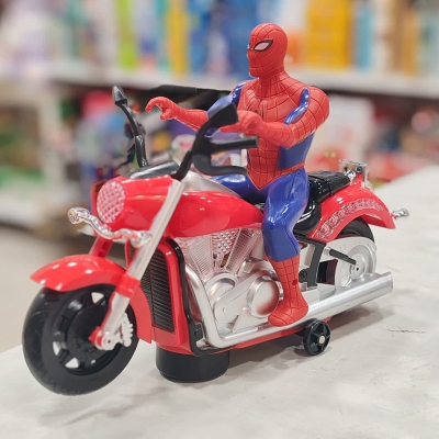 Picture of Spiderman Bike Toy for Kids with Flashing Lights and Music – Battery Operated Spider-Man Motorcycle
