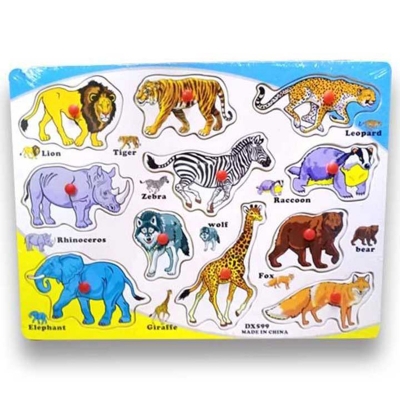 Picture of Wooden Animal Puzzle Set – Montessori Educational Toy for Toddlers