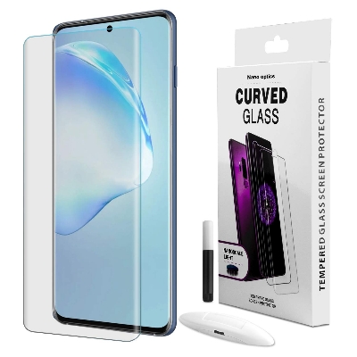 Picture of Samsung Galaxy ( Galaxy S9+ ) S9 Plus UV Light Adhesive Tempered Glass Screen Protector - transparent
