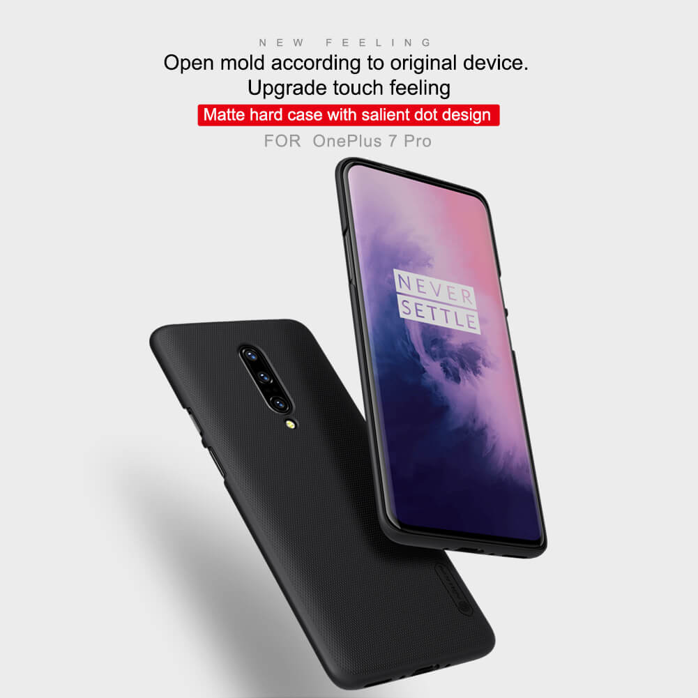 Picture of Oneplus 7 pro ফোন ব্যাক কভারের জন্য nillkin (1 + 7 pro) সুপার ফ্রস্টেড শিল্ড ম্যাট কভার কেস-কালো (Back Case Cover For Smartphone)