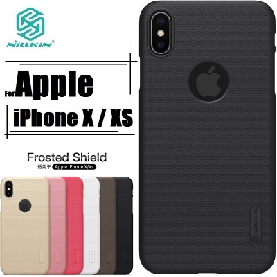Picture of Nillkin Super Frosted Shield Hard Back Cover Case for iPhone X, XS, Black, Premium Protection