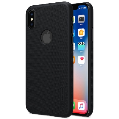 Picture of Nillkin Super Frosted Shield Hard Back Cover Case for iPhone X, XS, Black, Premium Protection