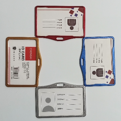 Picture of Horizontal Aluminum ID Card Holder - Golden / Silver - 2 Pcs