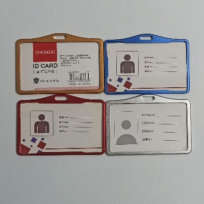 Picture of Horizontal Aluminum ID Card Holder - Golden / Silver - 2 Pcs