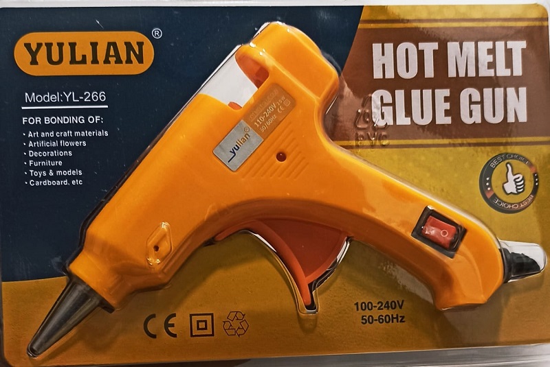 Picture of Mini Hot Melt Glue Gun - 20 Watt with 5 pcs Glue Stick Free - Blue, Red, Pink, Orange, Yellow, Parrot