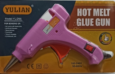 Picture of Mini Hot Melt Glue Gun - 20 Watt with 5 pcs Glue Stick Free - Blue, Red, Pink, Orange, Yellow, Parrot
