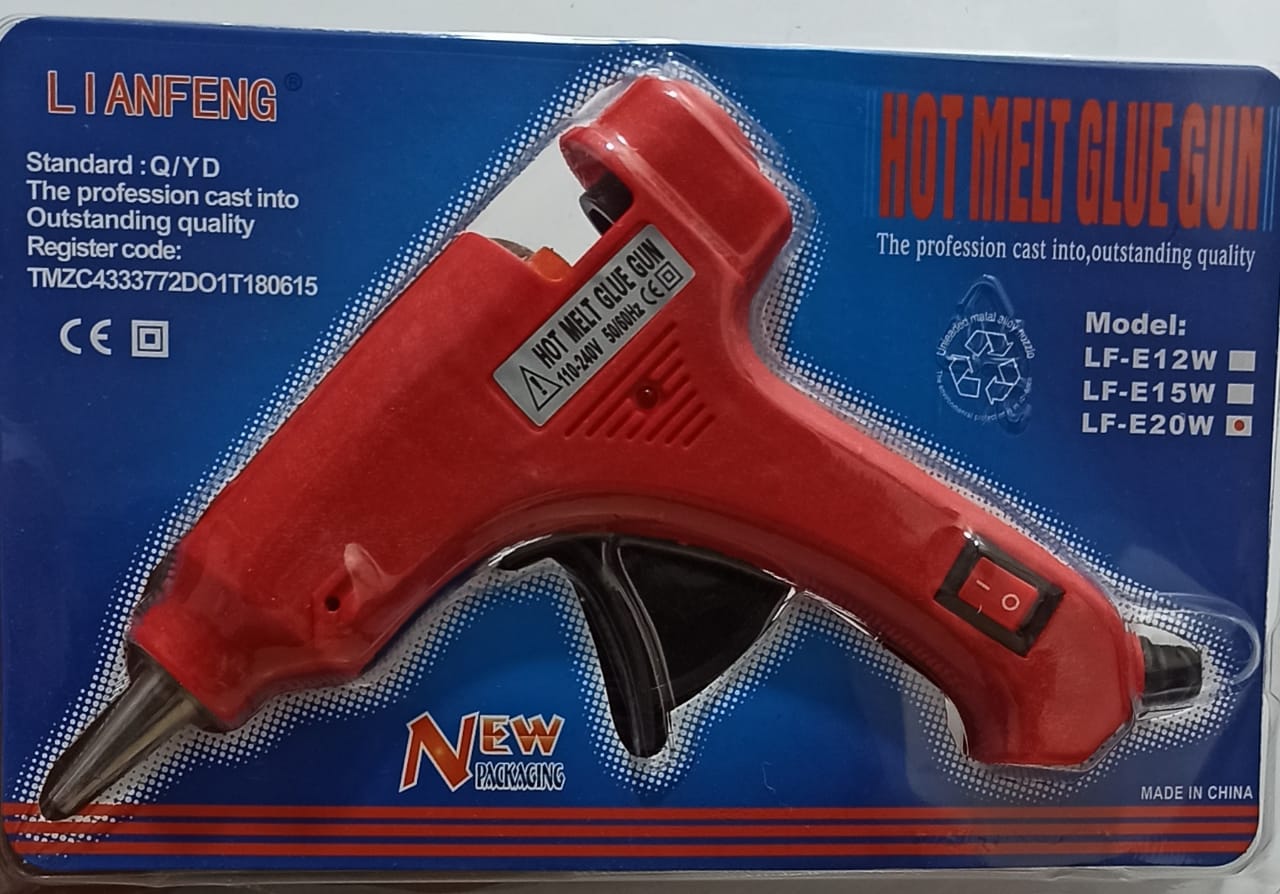 Picture of Mini Hot Melt Glue Gun - 20 Watt with 5 pcs Glue Stick Free - Blue, Red, Pink, Orange, Yellow, Parrot