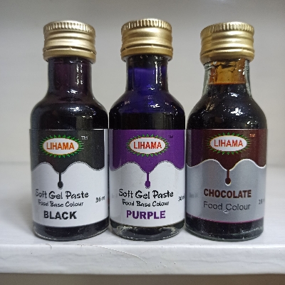 Picture of Combo Sets ( 3 Pcs ) Chocolate + Black + Purple -28 ml (1x3 piss) Lihama combo food color set - Exceptional Quality