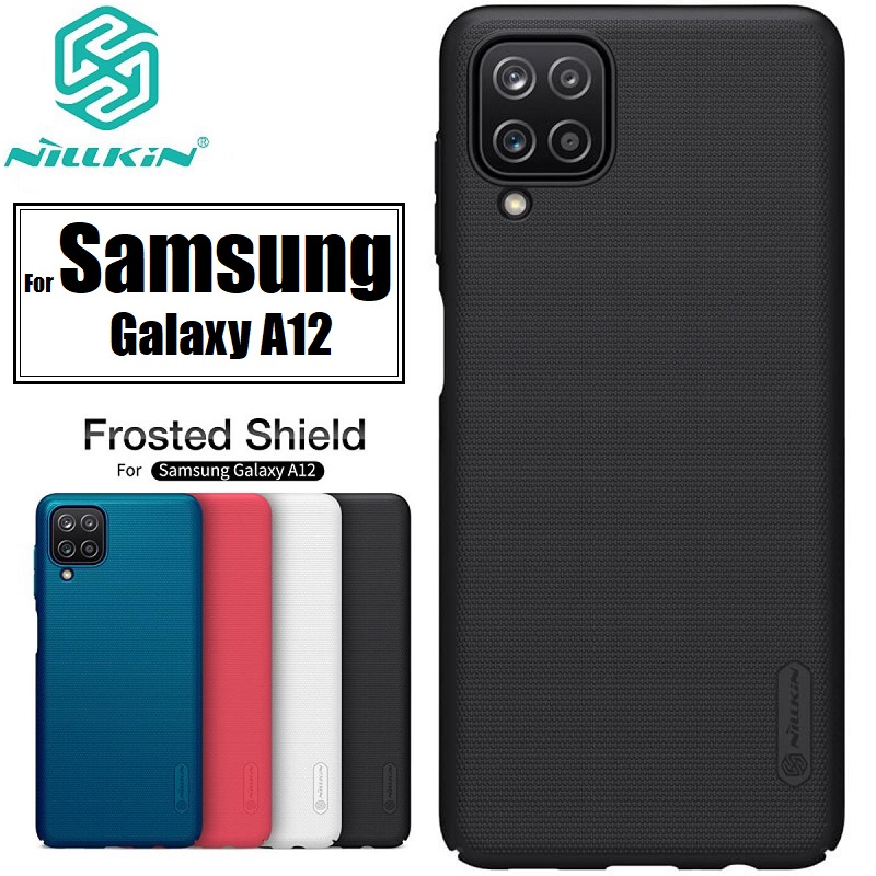 Picture of Nillkin (Galaxy A12 ) Super Frosted Shield Hard PC Back Cover Matte Hard Case with Salient Dot Design for Samsung Galaxy A12 - Black