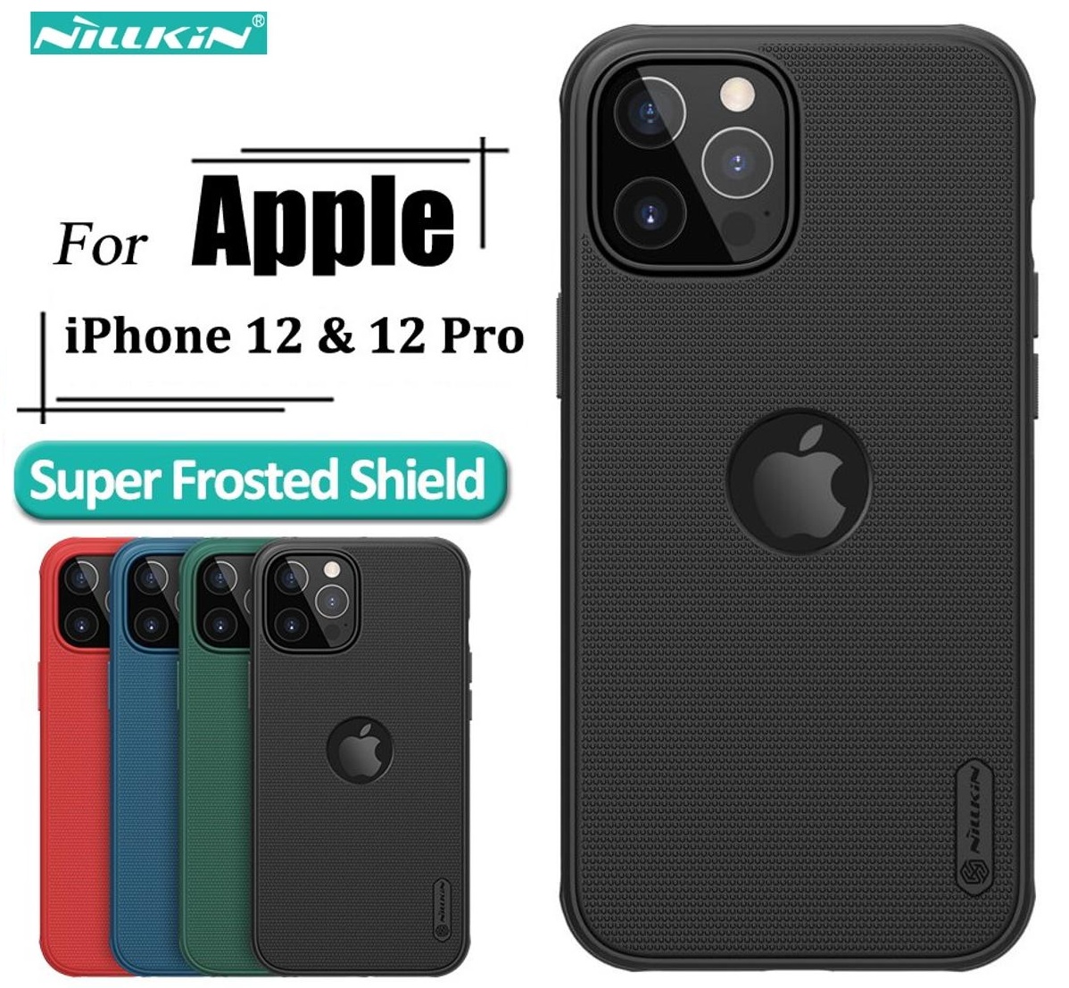 Picture of Nillkin ( iPhone 12, iPhone 12 Pro 6.1) Super Frosted Shield Pro Matte cover case for Apple iPhone 12, iPhone 12 Pro 6.1 (with LOGO cutout) - Black