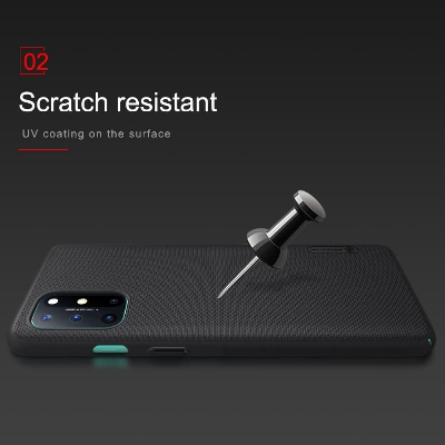 Picture of Nillkin ( 1+8T ) Super Frosted Shield Matte cover case for Oneplus 8T, Oneplus 8T+ 5G Smartphone Back Cover Case- Black