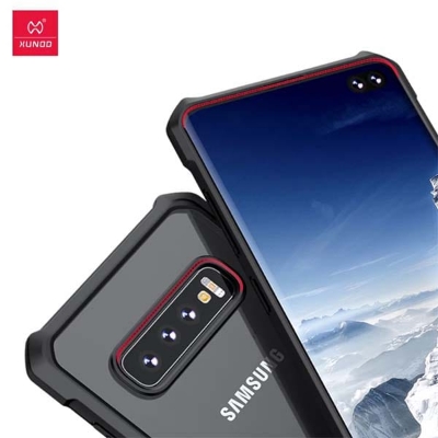 Picture of Xundd Shockproof Bumper Case Phone Cover For Samsung Galaxy S10 Plus - Black & transparent - Phone Back Cover