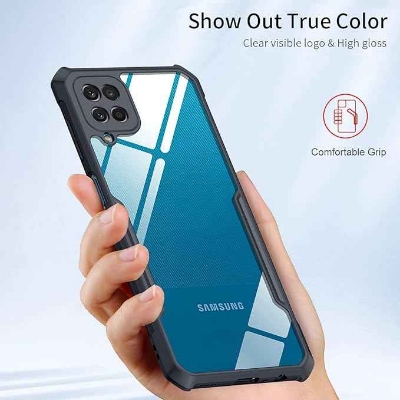 Picture of Xundd ( Samsung Galaxy A12 / M12 ) Shockproof Bumper Case Phone Cover For Galaxy A12 / M12 - Smart Phone Back Cover - Black