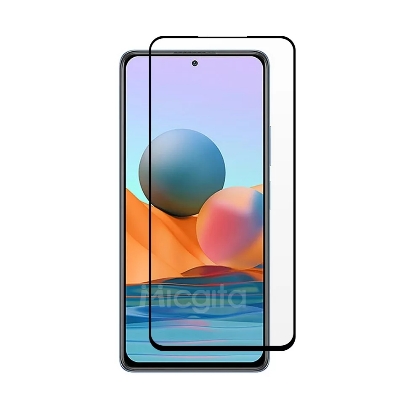 Picture of Full Glue Tempered Glass Screen Protector For Redmi Note 10 / Xiaomi Redmi Note 10 Pro / Xiaomi Redmi Note 10 Pro Max  / Xiaomi Redmi Note 10s  / Xiaomi Redmi Note 10 Lite -11D Black & Transparent