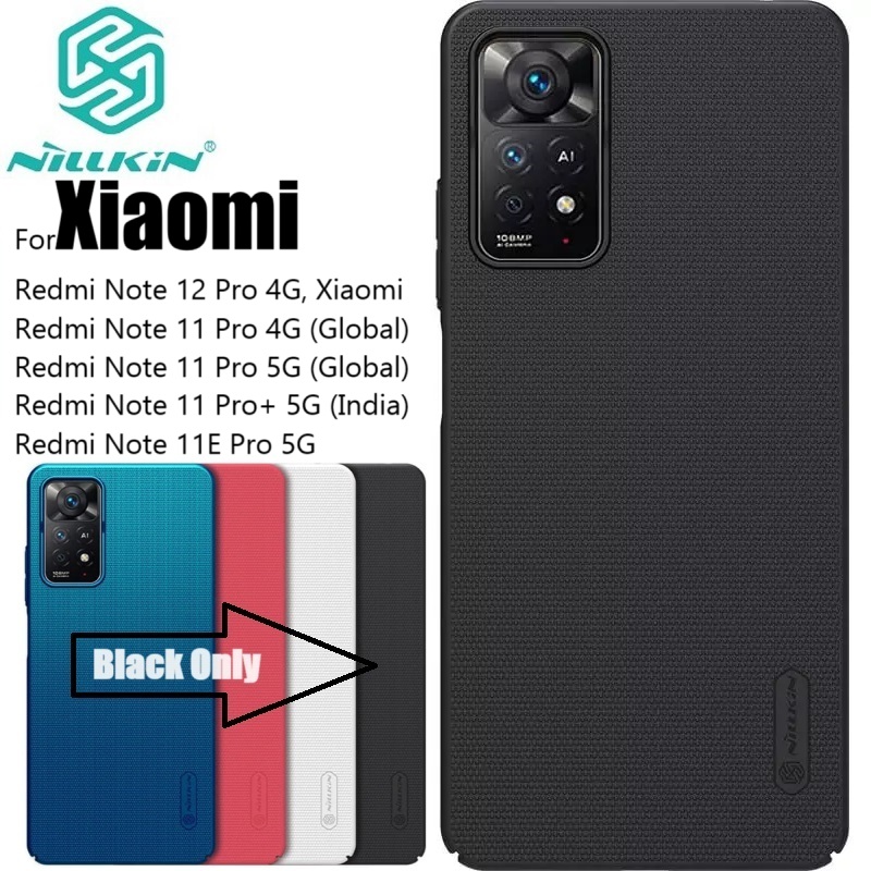 Picture of Nillkin Super Frosted Shield Matte cover case for Xiaomi Redmi Note 12 Pro 4G (Global), Redmi Note 11 Pro 5G (Global), Redmi Note 11 Pro+ 5G (India), Redmi Note 11E Pro 5G - Black