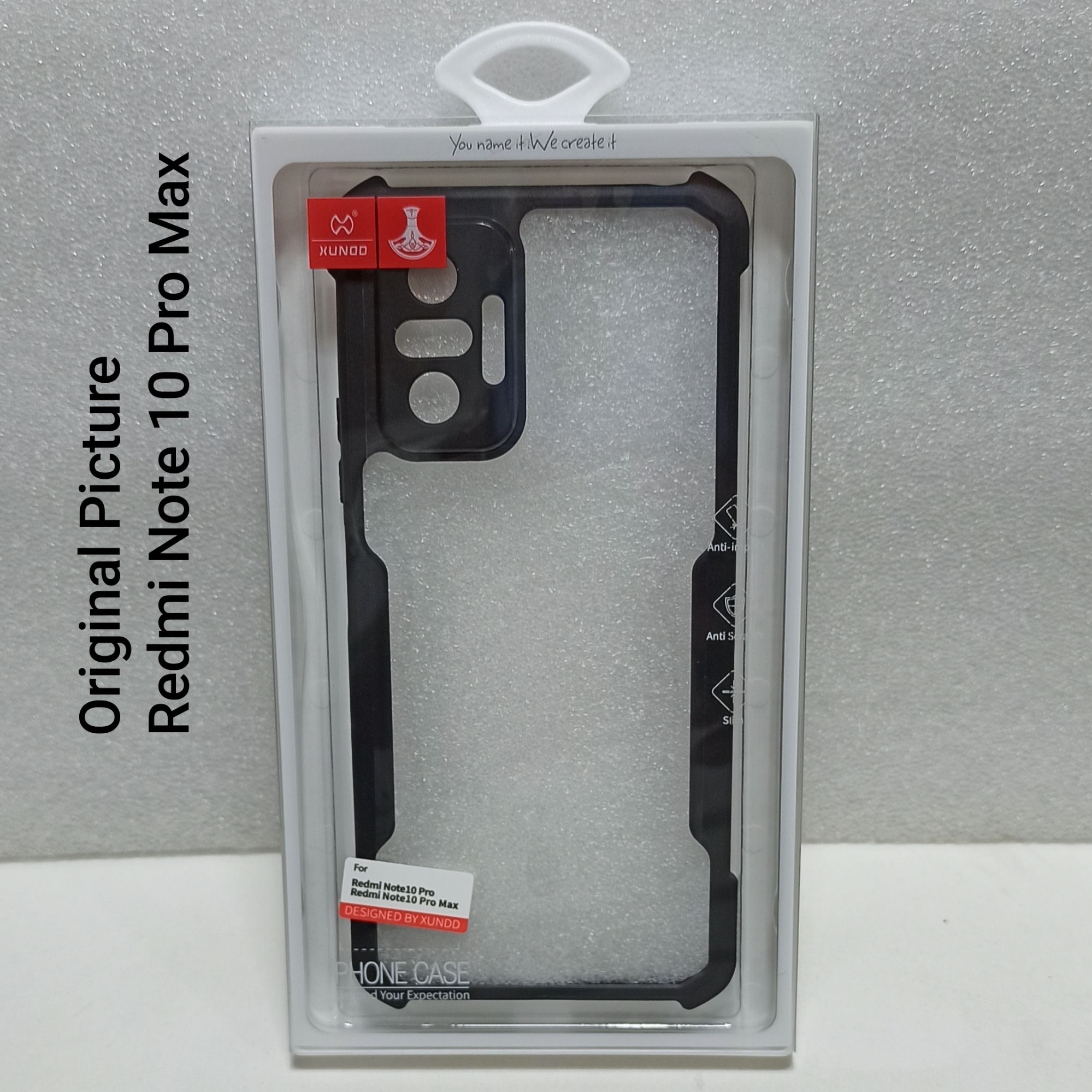 Picture of Xundd ( Redmi Note 10 Pro, Note 10 Pro Max ) Shockproof Bumper Case Phone Cover For Redmi Note 10 Pro, Note 10 Pro Max Black & Transparent Case