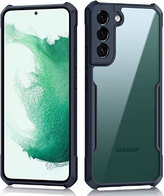 Picture of Xundd Case For Samsung Galaxy S22 Shockproof Transparent Bumper Phone Cover - Black & Transparent
