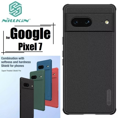 Picture of Nillkin ( Google Pixel 7 )  Hard PC + TPU Case for Google Pixel 7 Phone Cases Luxury Frosted PC + TPU Hard Protection Back Cover With Phone Stand - Black