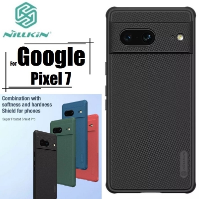 Picture of Nillkin ( Google Pixel 7 )  Hard PC + TPU Case for Google Pixel 7 Phone Cases Luxury Frosted PC + TPU Hard Protection Back Cover With Phone Stand - Black