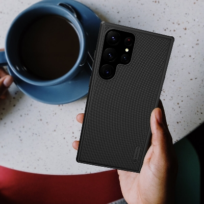 Picture of Nillkin ( Galaxy S23 Ultra } Hard PC + TPU Case for Samsung Galaxy S23 Ultra Phone Cases Luxury Frosted PC + TPU Hard Protection Back Cover - Black