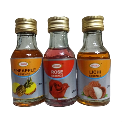 Picture of 3 Pcs Lihama Combo Food Flavour Essence PINEAPPLE + LICHI + ROSE - 28 ml x 3 Pcs