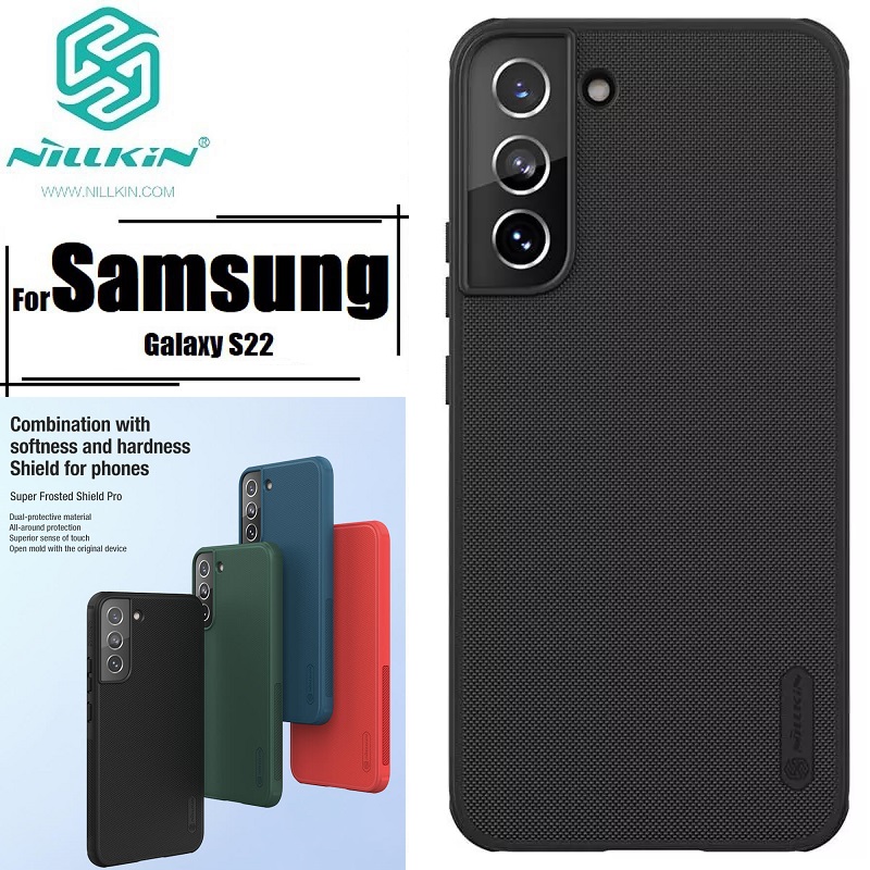 Picture of Nillkin ( Galaxy S22 5G ) Hard PC + TPU Case for Samsung Galaxy S22 5G Phone Cases Luxury Frosted PC + TPU Hard Protection Back Cover - BLACK