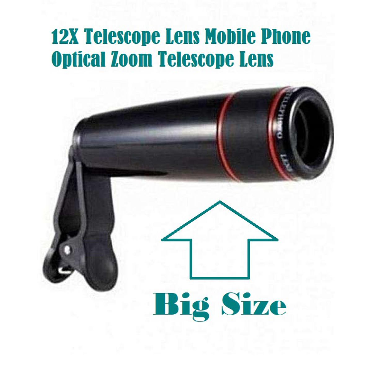 Picture of 12X Telescope Lens Mobile Phone Optical Zoom Telescope Lens - Phone Cooler