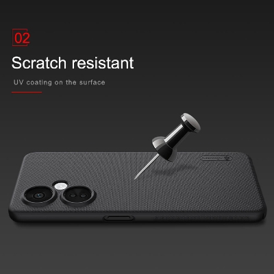 Picture of Oneplus nord ce 3 lite এর জন্য nillkin (oneplus nord ce 3 lite) সুপার ফ্রস্টেড শিল্ড ম্যাট কভার কেস-কালো (Back Case Cover For Smartphone)