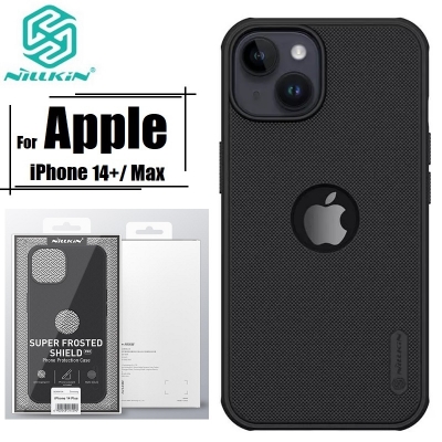 Picture of Nillkin (iphone 14 + অথবা iphone 14 max) apple iphone 14 plus/iphone 14 max এর জন্য সুপার ফ্রস্টেড শিল্ড প্রো ম্যাট কভার কেস 6.7 "(2022) (লোগো কাটআউট সহ)-কালো (Back Case Cover For Smartphone)
