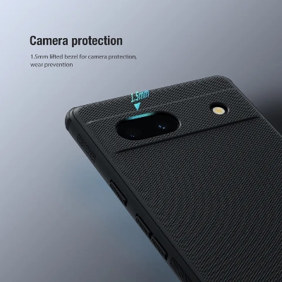 Picture of Nillkin ( Pixel 7A ) Hard PC + TPU Case for Google Pixel 7A Phone Cases Luxury Frosted PC + TPU Hard Protection Back Cover With Phone Stand - Black - Phone Back Cover