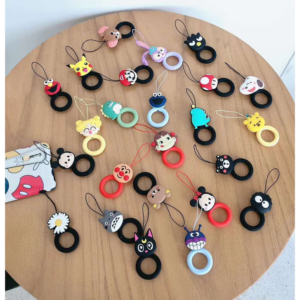 Picture of মোবাইলের জন্য ফ্যাশনেবল কার্টুন এবং রাউন্ড শেপ মোবাইল রিং স্ট্র্যাপ ( Colour Random )